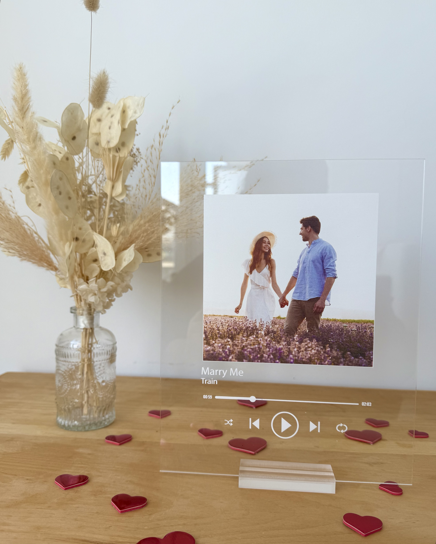 Valentine's Day Gift: Personalized Acrylic Sign with Your Photo & Favorite Song