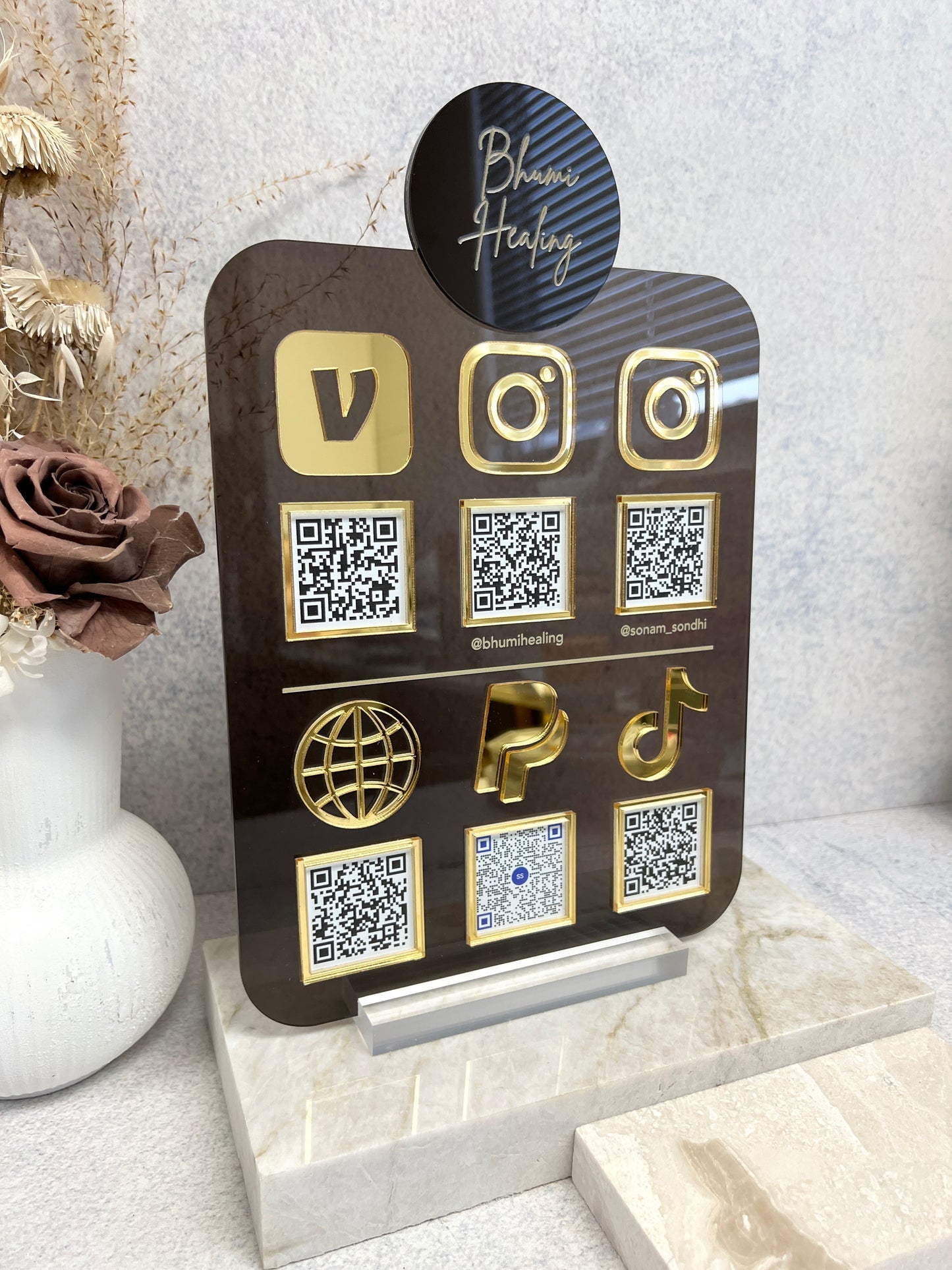 Social Media Sign - QR code with Your Logo (3-4 QR Codes)