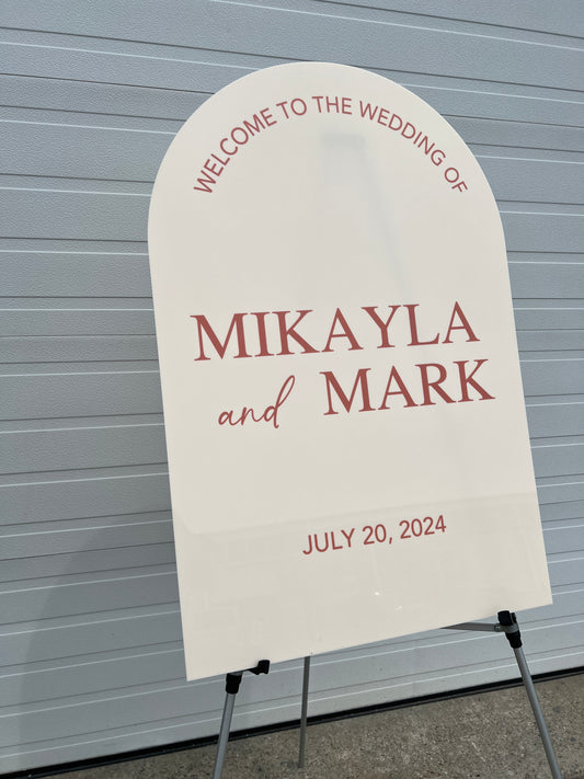 Wedding Welcome Arch Acrylic Sign