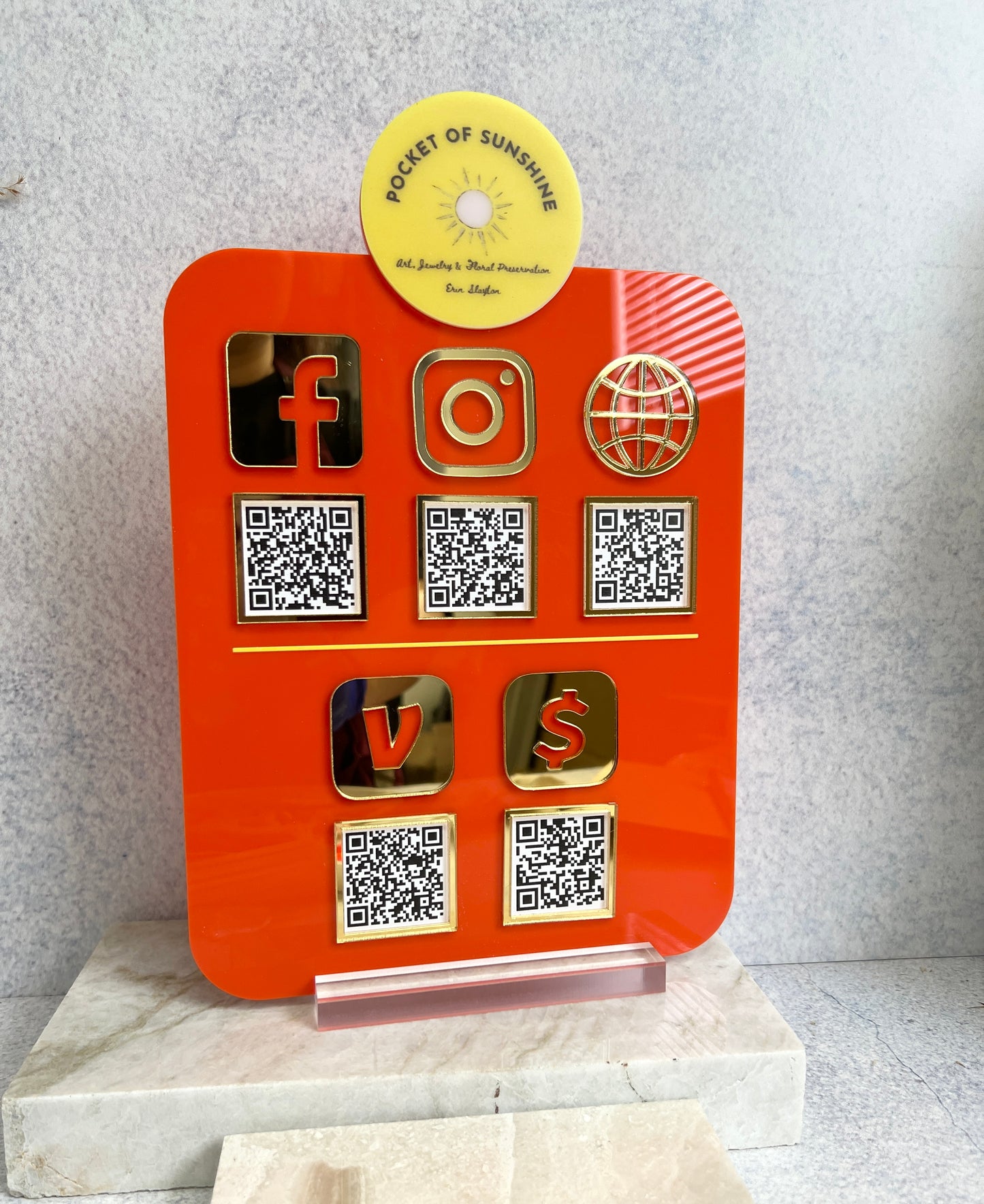 Social Media Sign - QR code with Your Logo (3-4 QR Codes)