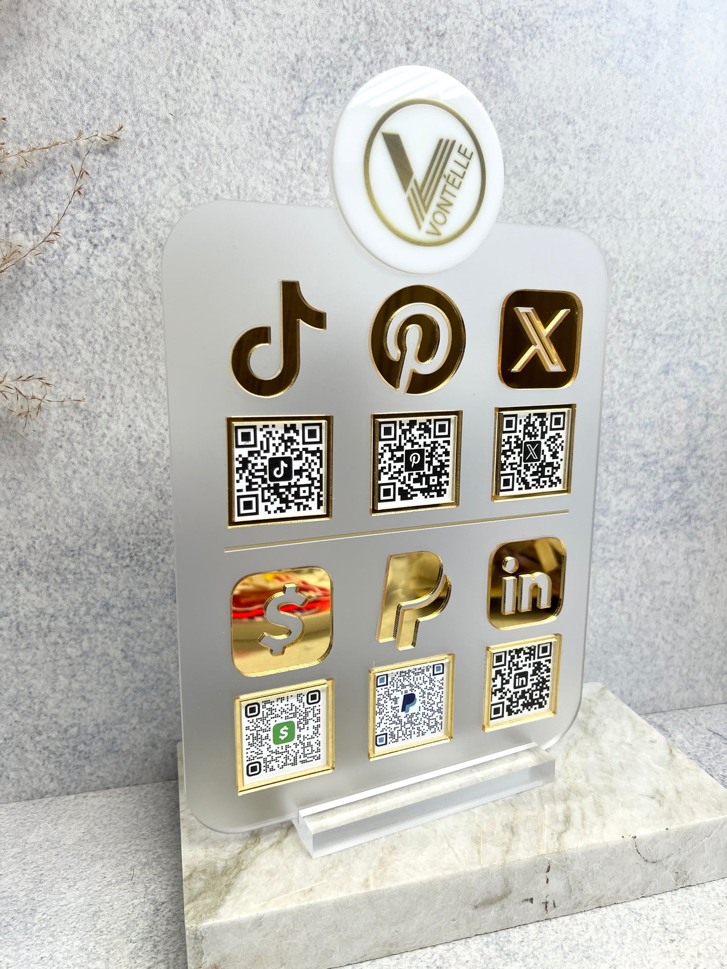 Social Media Sign - QR code with Your Logo (3-4 QR Codes)