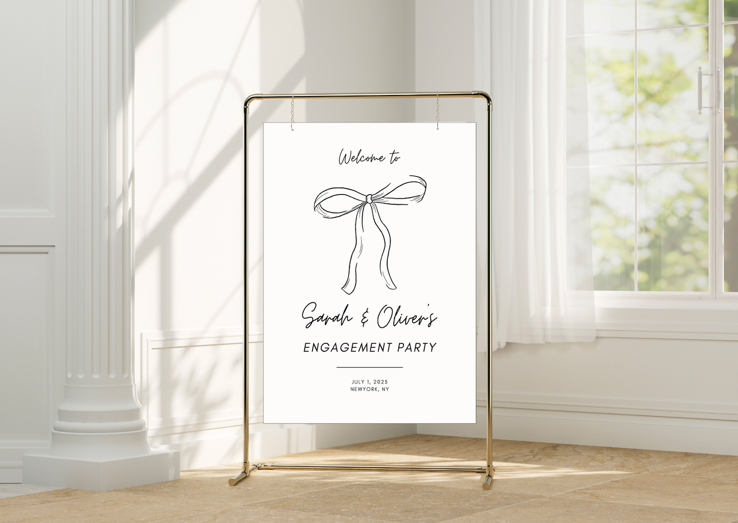 Welcome Sign - Foam Print - Coquette Bow Wedding