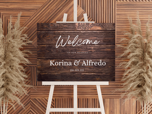 Welcome Sign - Foam Print - Rustic Wedding