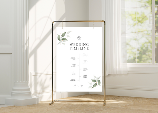 Welcome Sign - Foam Print - Wedding Timeline - Order of the Day