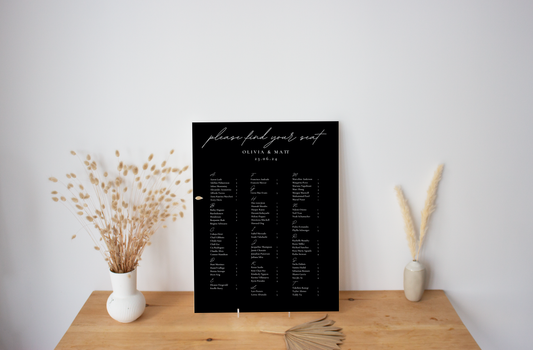 Seating Chart - UV Printed Foam - Wedding