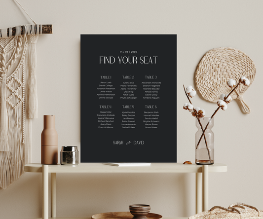 Seating Chart - UV Printed Foam - Wedding