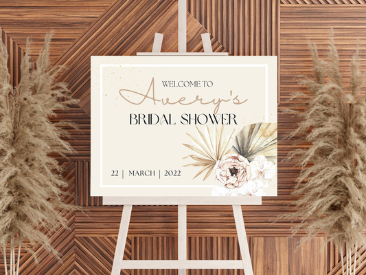 Welcome Sign - Foam Print - Bridal Shower Dried Flowers