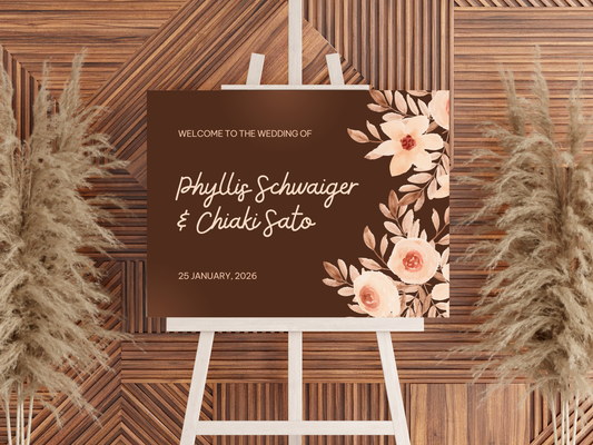 Welcome Sign - Foam Print - Autumn Wedding