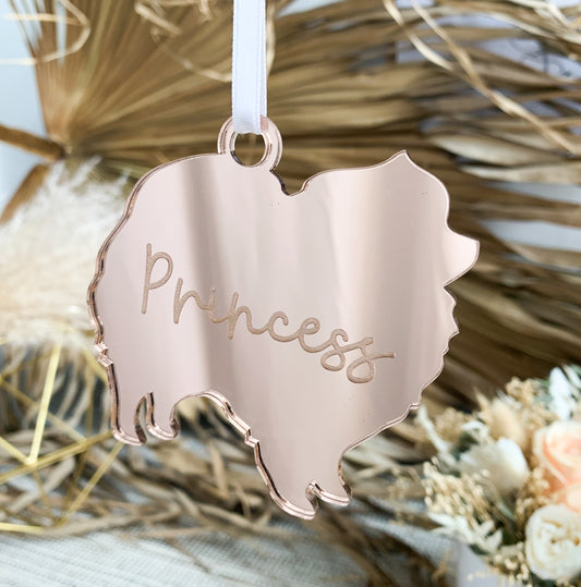 Pomeranian Dog Ornament - Custom Name