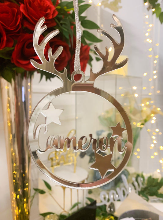 Reindeer Ornament - Custom Name