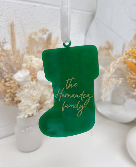 Festive Sock Ornament - Custom Name